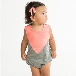 !! NWT Joah Love Coral and Gray Bodysuit Romper